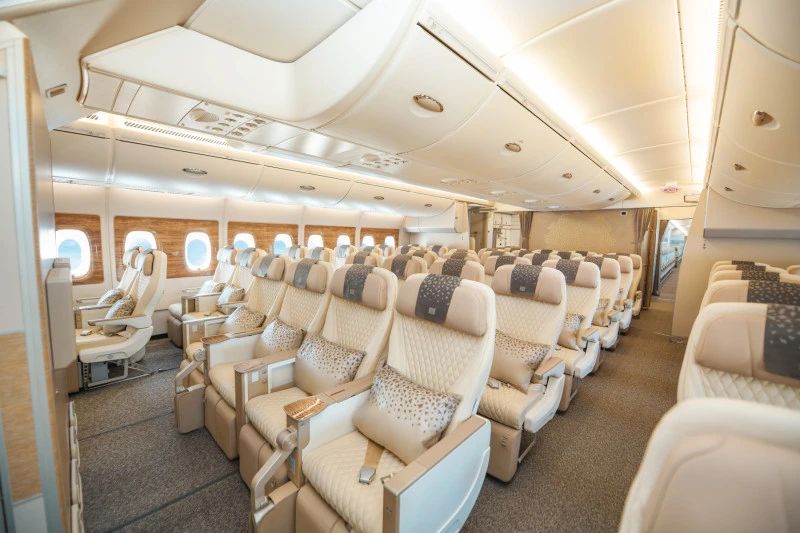 The A350 will bring 28 Premium Economy seats to Emirates’ EK709/710 service.