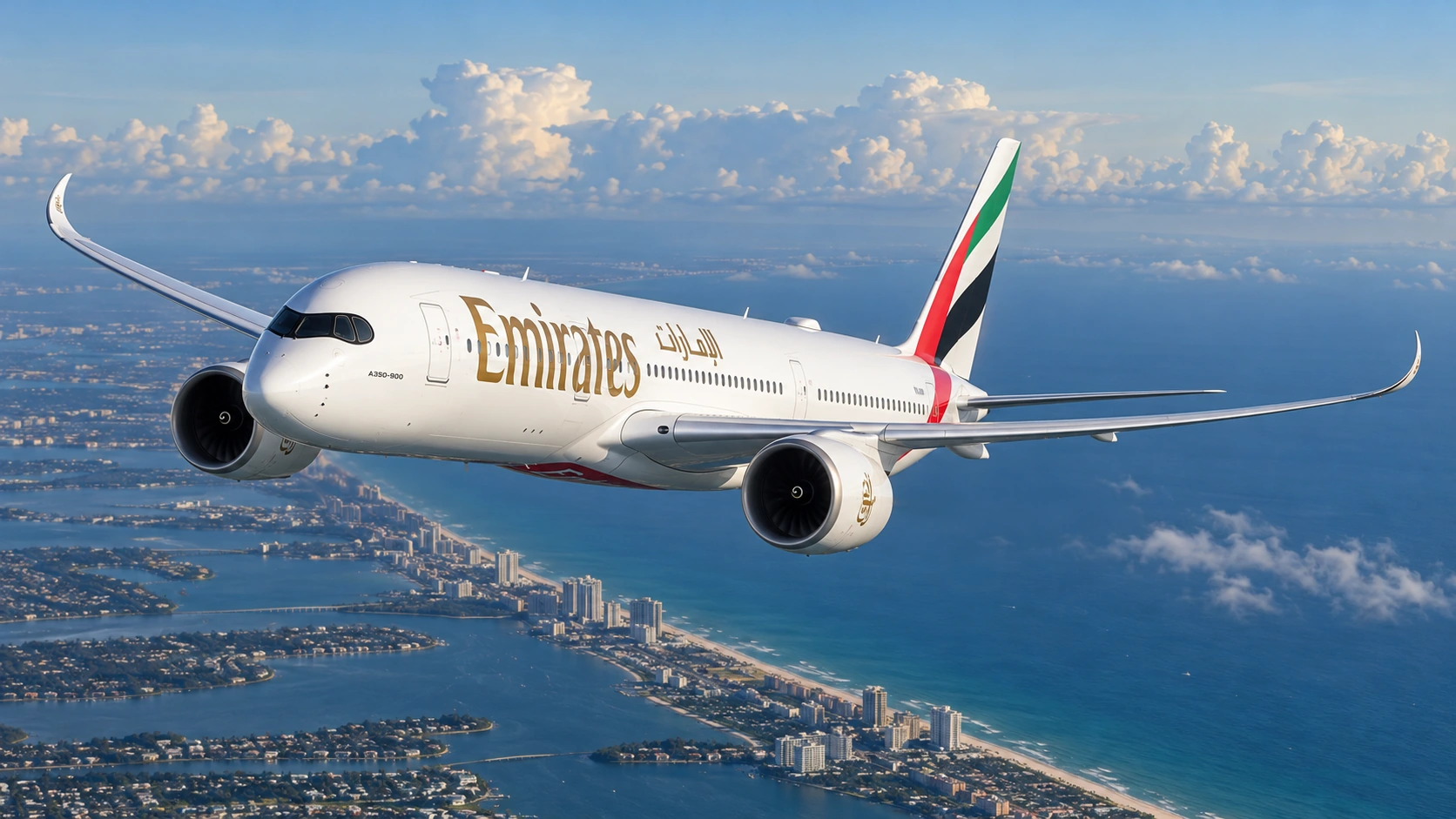 Editorial illustration: Emirates plans to introduce its A350 and Premium Economy on the Orlando route in November.