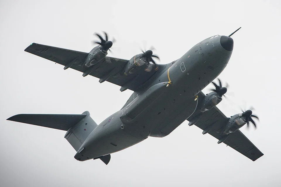 Archive: an RAF A400M arriving at Brize Norton in 2014.